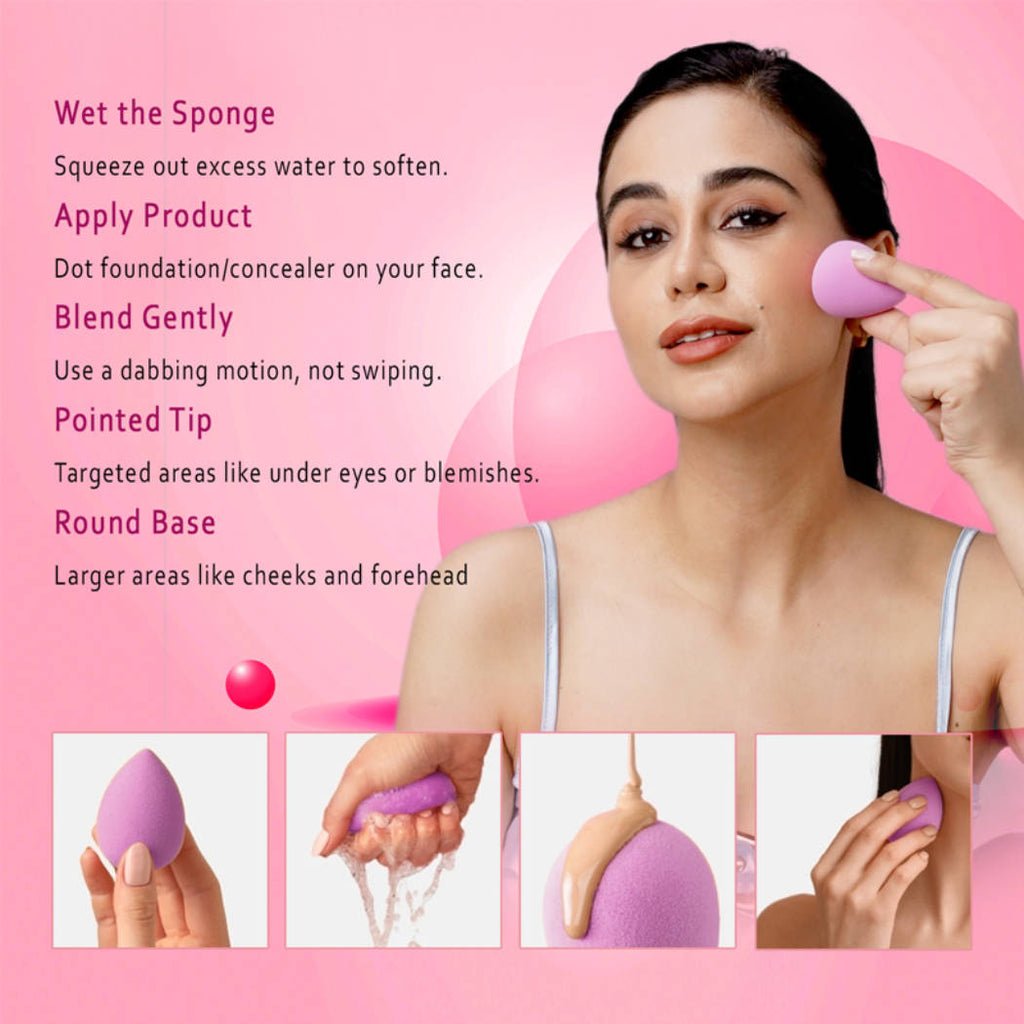 Blender Egg Shape Makeup Applicator Sponge-GPBC0501(4Pcs)(Color Shape May Vary) | T32 - view 6