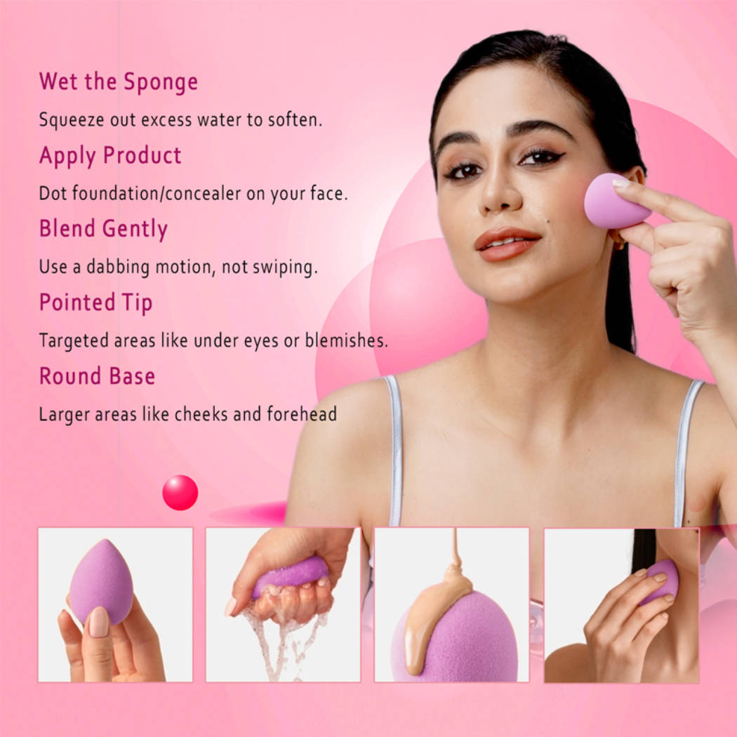 Blender Makeup Applicator Sponge, Puff-GPBC502-3pcs (Color Shape May Vary) | T32 - view 7