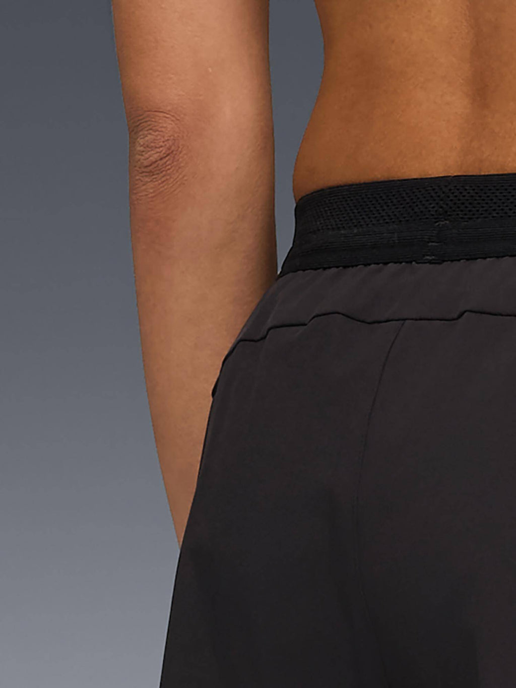 Black Solid Mid Waist Regular Short - view 2