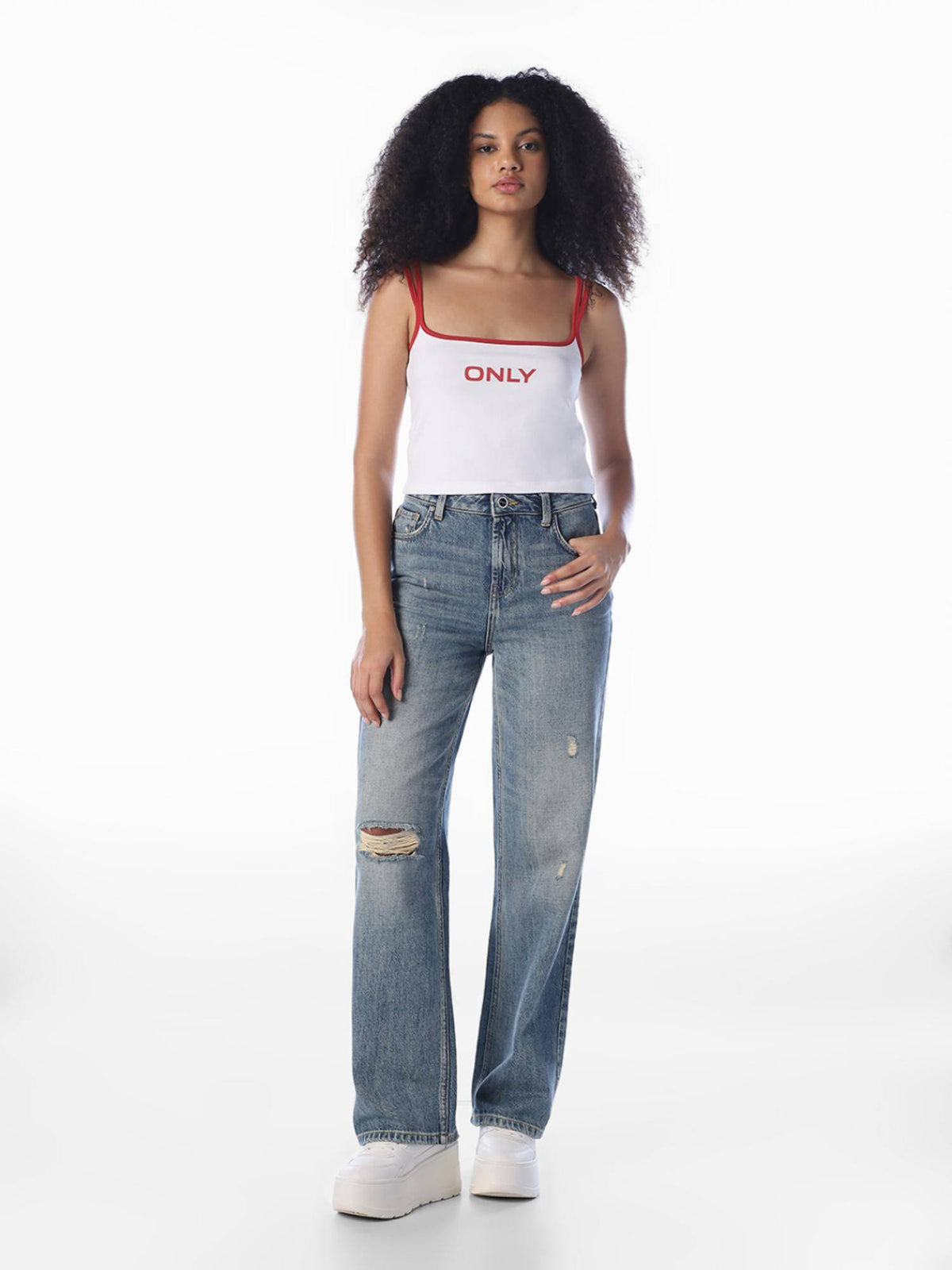White Typography Casual Crop Top | O24 - view 2
