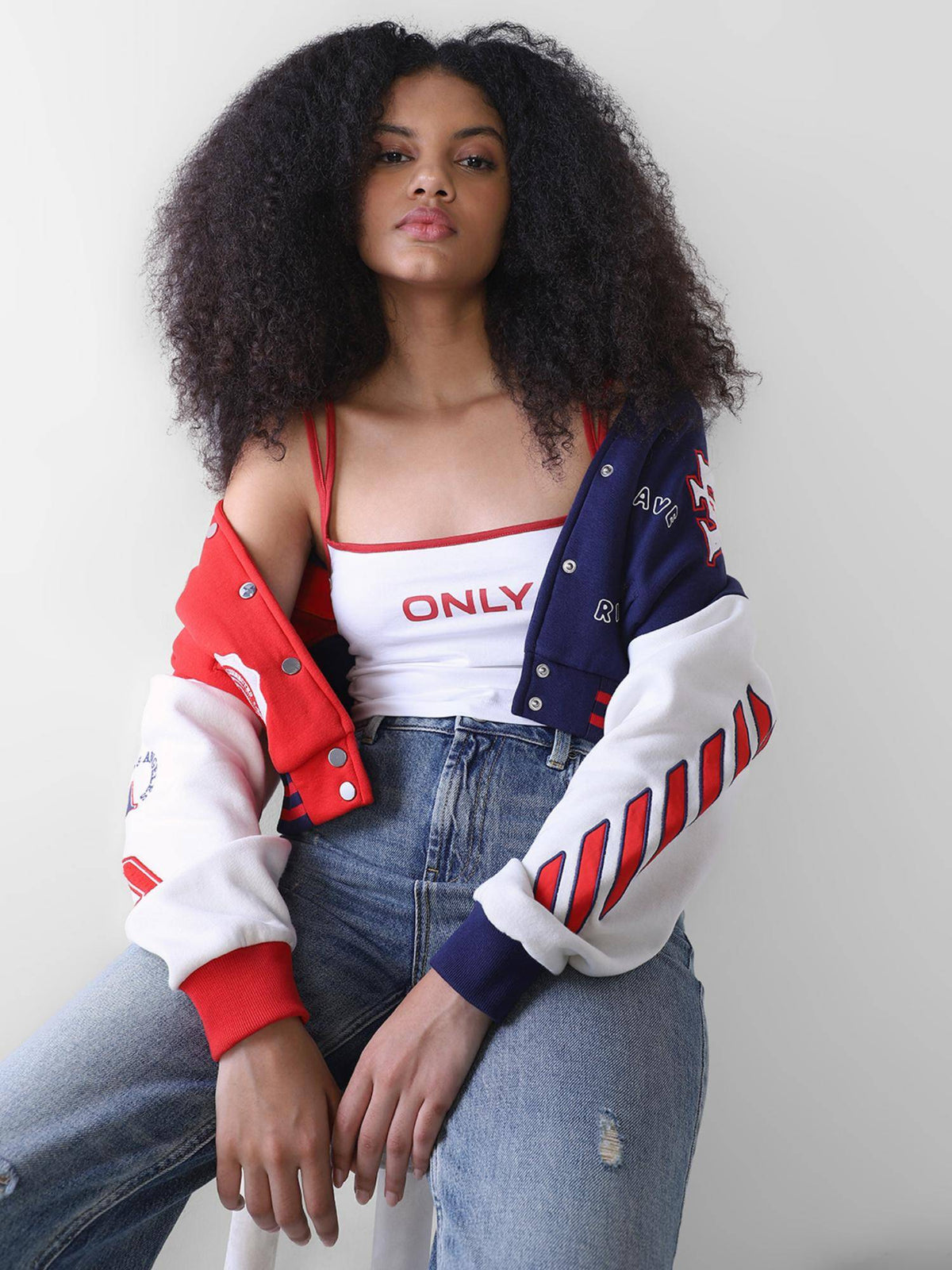 White Typography Casual Crop Top | O24 - view 3