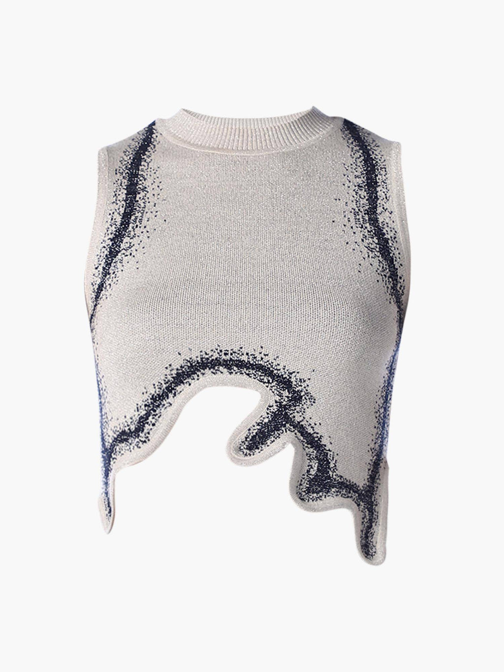 Grey Abstract Casual Crop Top | CT61 - view 7