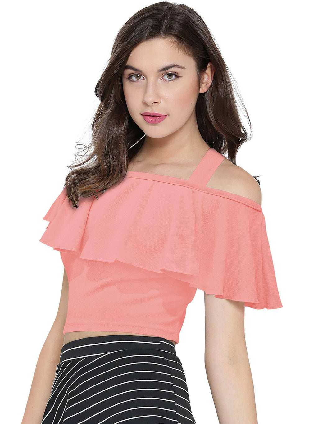 White Polyester Solid Crop Top For Women | CT61 - view 13