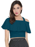 White Polyester Solid Crop Top For Women | CT61 - view 16