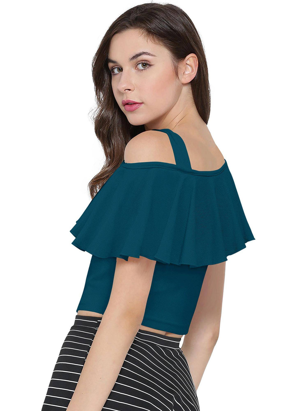 White Polyester Solid Crop Top For Women | CT61 - view 19