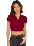 Black Polyester Solid Crop Top For Women | CT61 - view 6