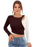 Brown Polyester Solid Crop Top For Women | CT61 - view 1