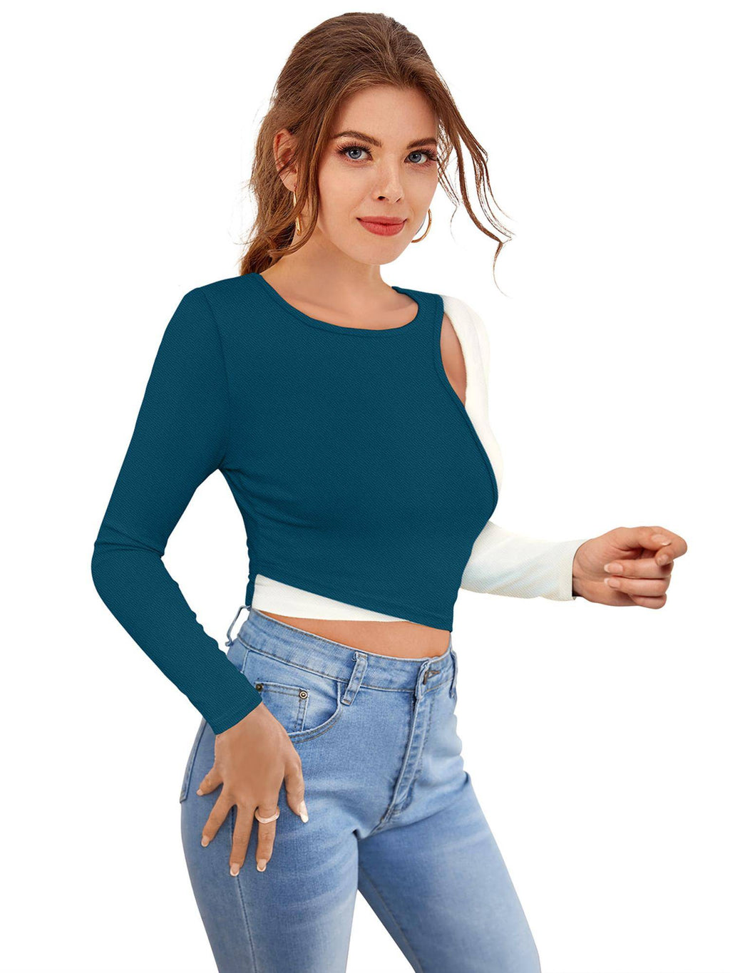 Brown Polyester Solid Crop Top For Women | CT61 - view 6