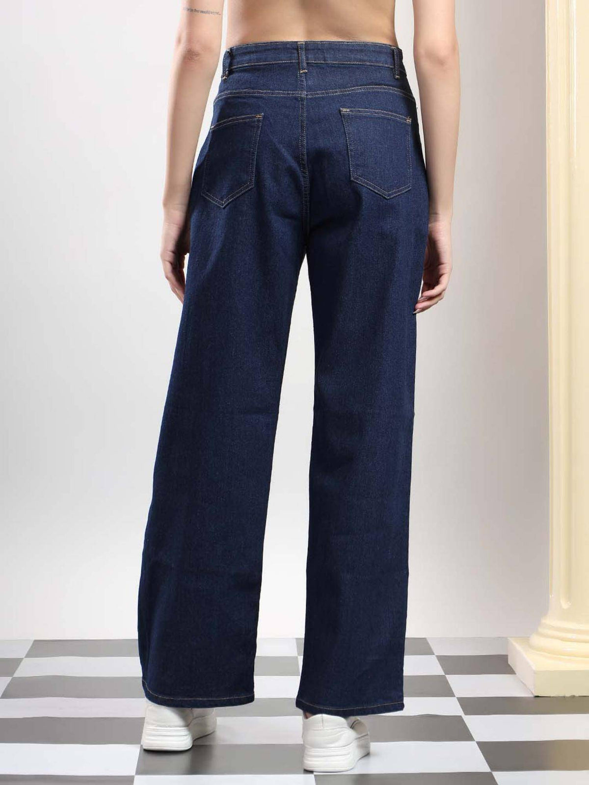 Women Solid Sambucus Blue Casual Jeans | ST23 - view 3