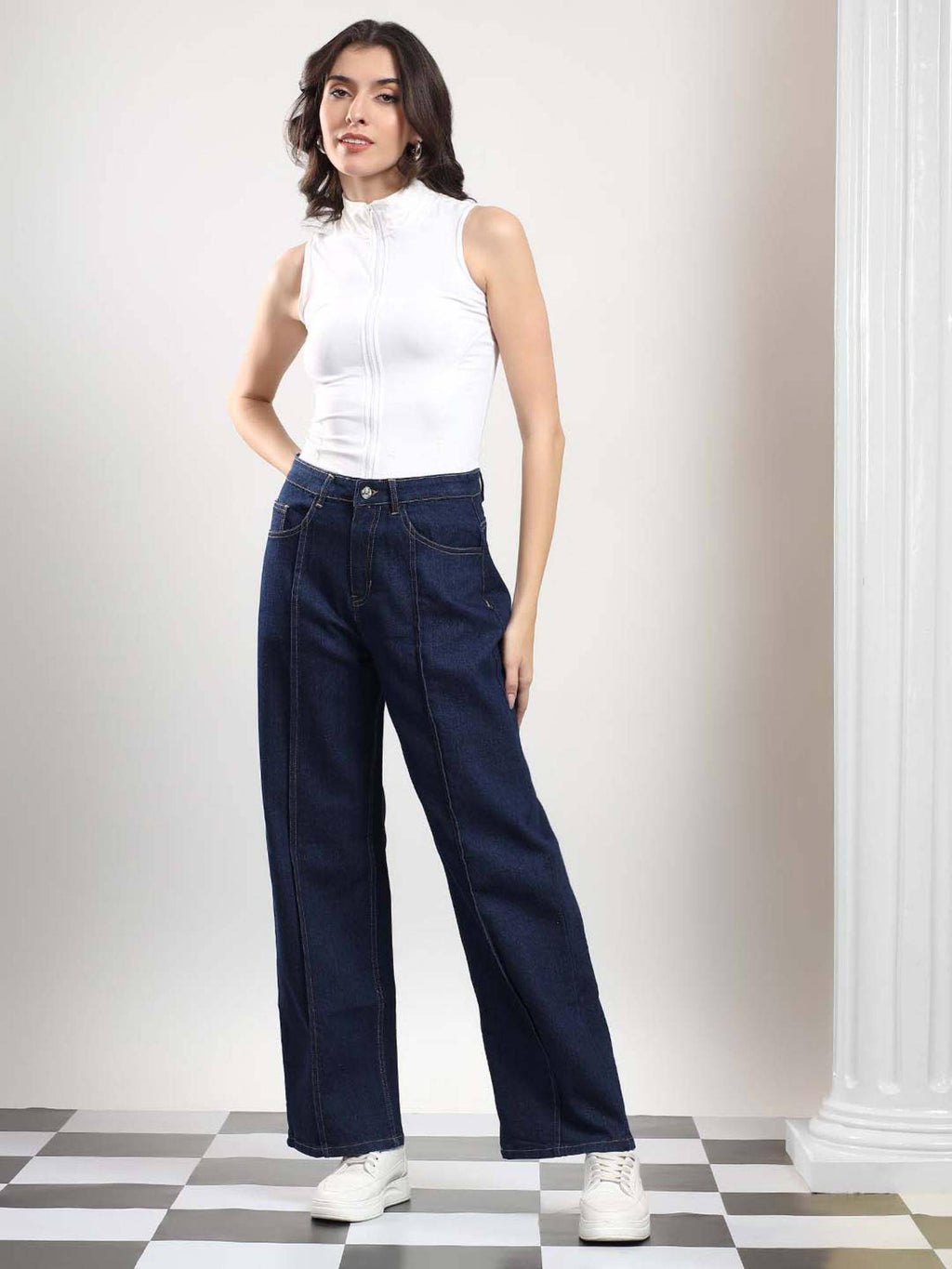 Women Solid Sambucus Blue Casual Jeans | ST23 - view 4
