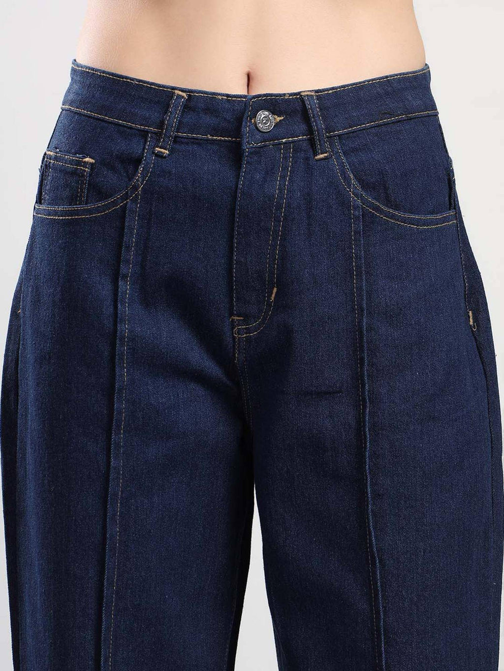 Women Solid Sambucus Blue Casual Jeans | BG78 - view 6