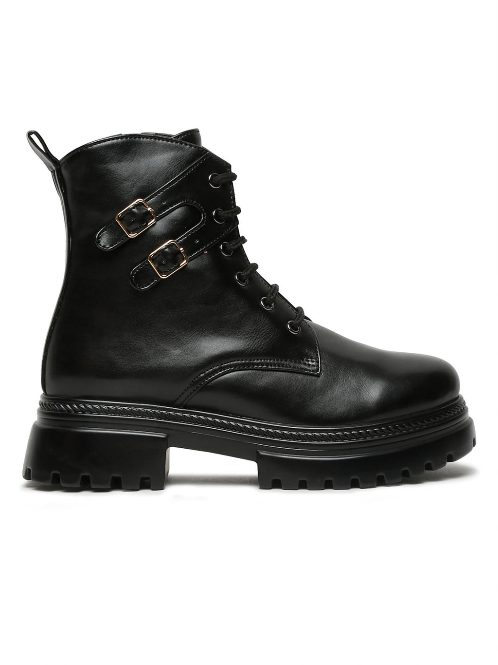 Solid Black Brogues Boots | BT61 - view 2