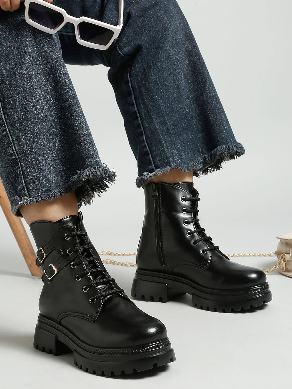 Solid Pink Brogues Boots | BT61 - view 21