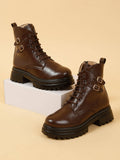 Solid Black Brogues Boots | BT61 - view 8