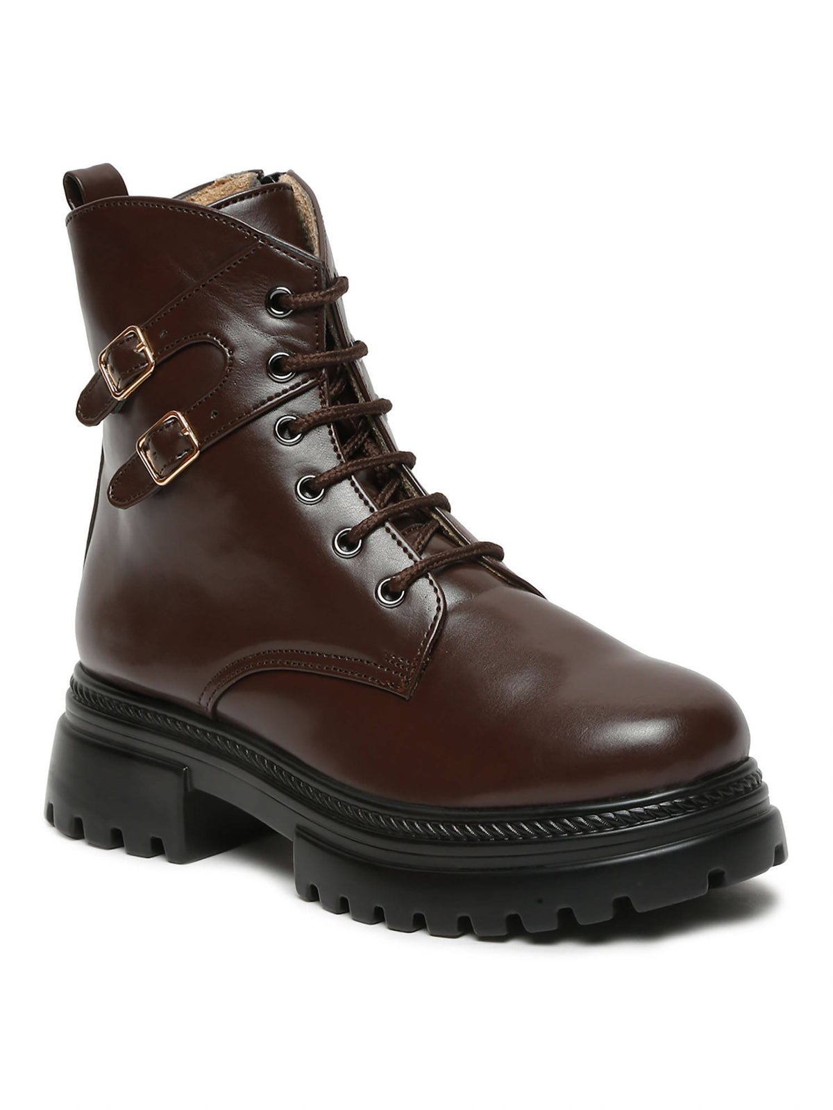 Solid Pink Brogues Boots | BT61 - view 3