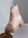 Solid Pink Brogues Boots | BT61 - view 8
