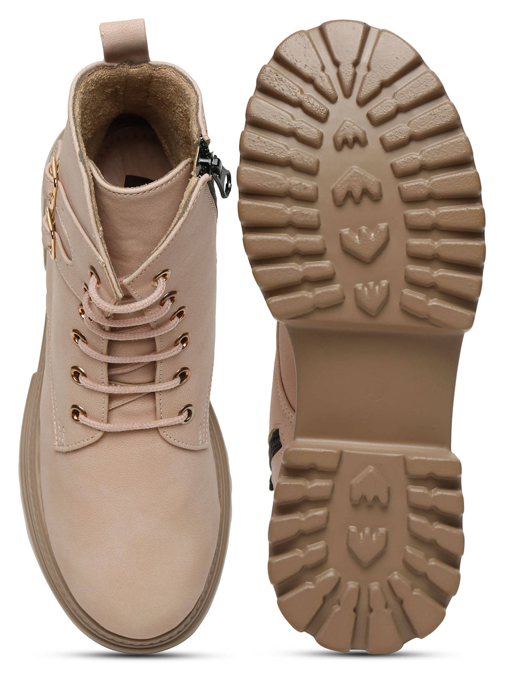 Solid Pink Brogues Boots | BT61 - view 13