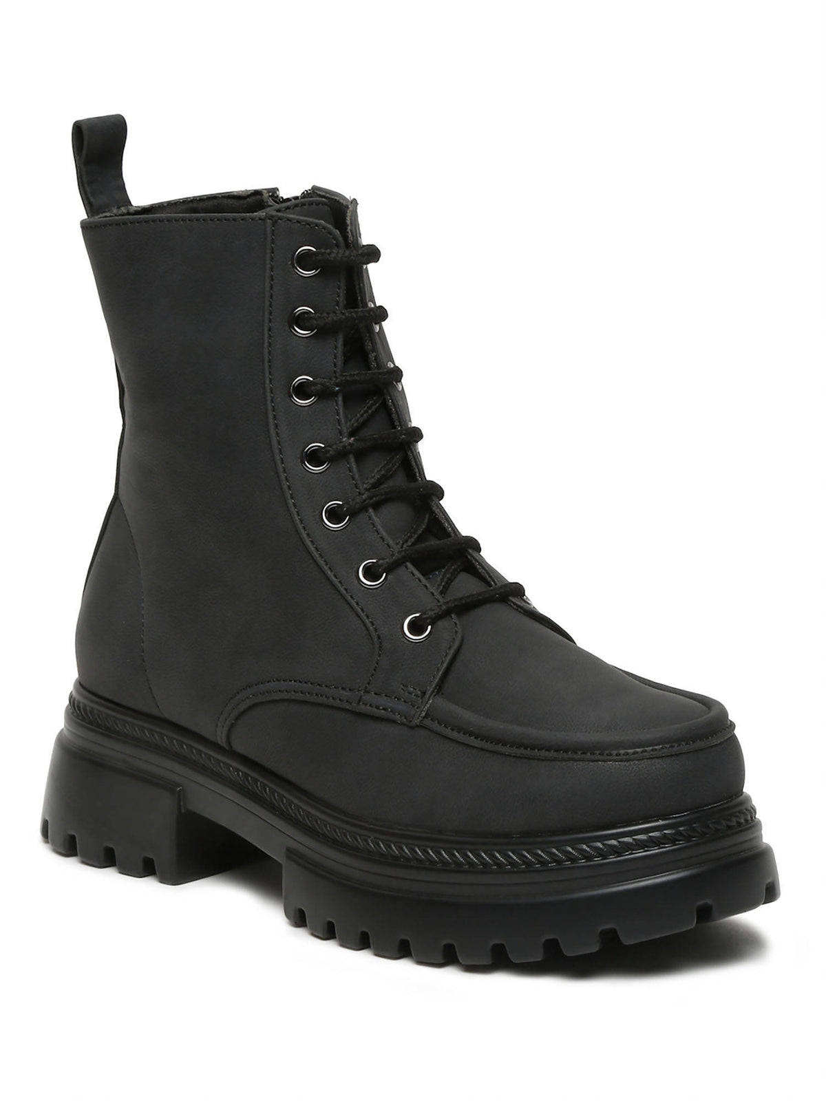 Black Solid Brogue Boots | BT61 - view 3