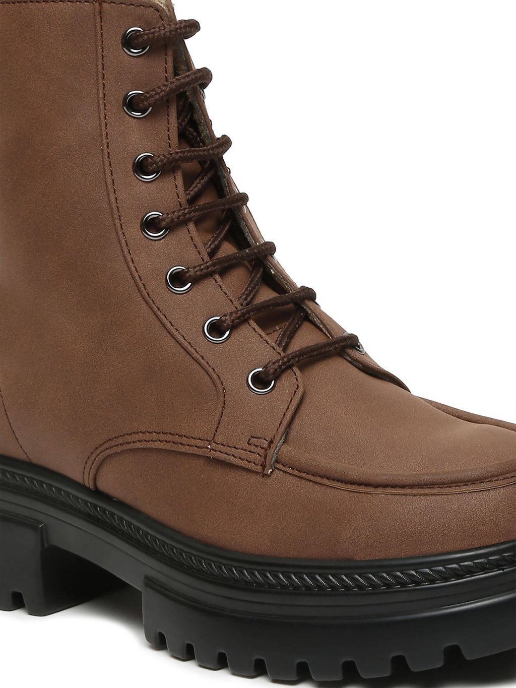 Black Solid Brogue Boots | BT61 - view 24