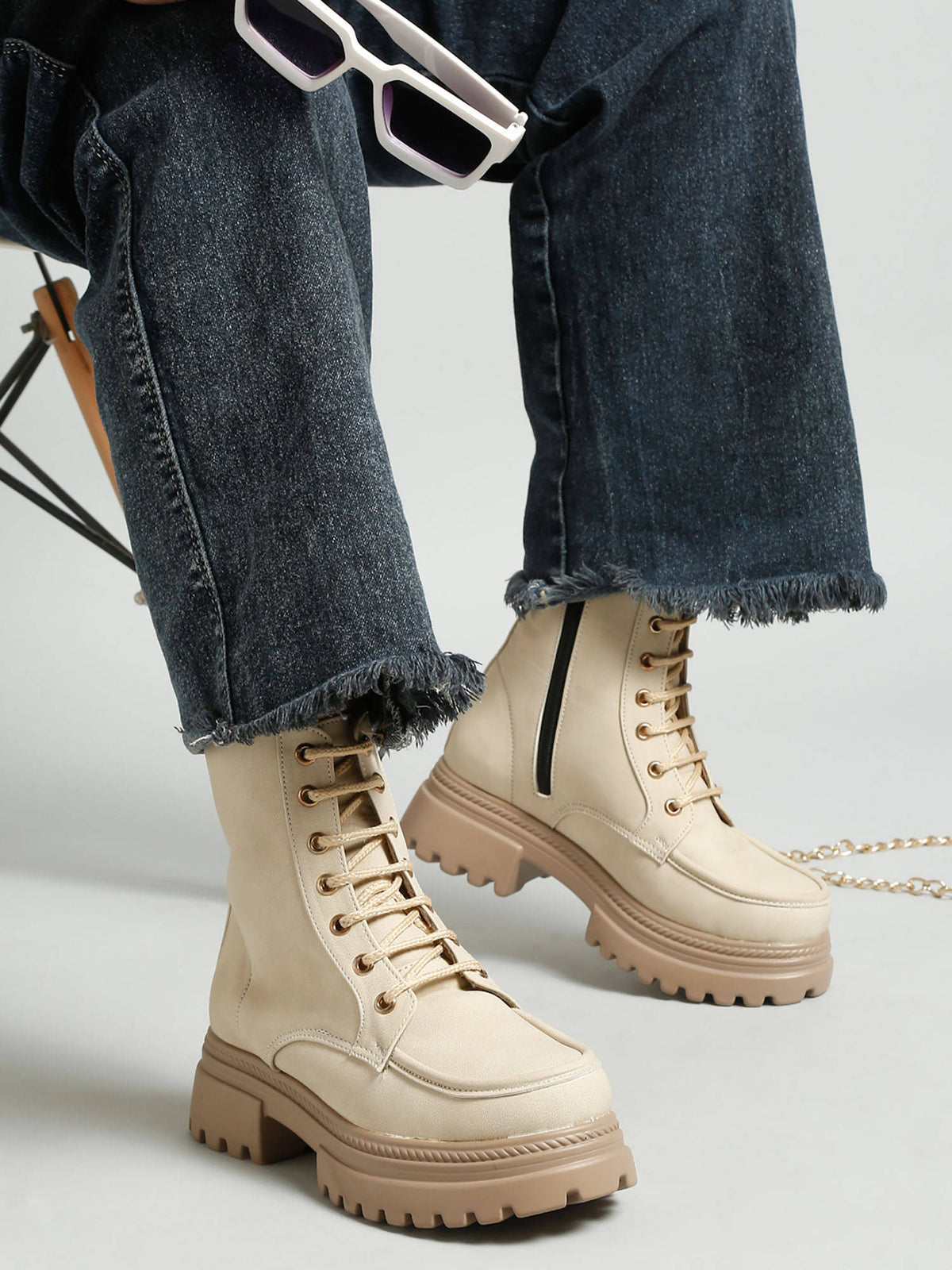 Black Solid Brogue Boots | BT61 - view 20