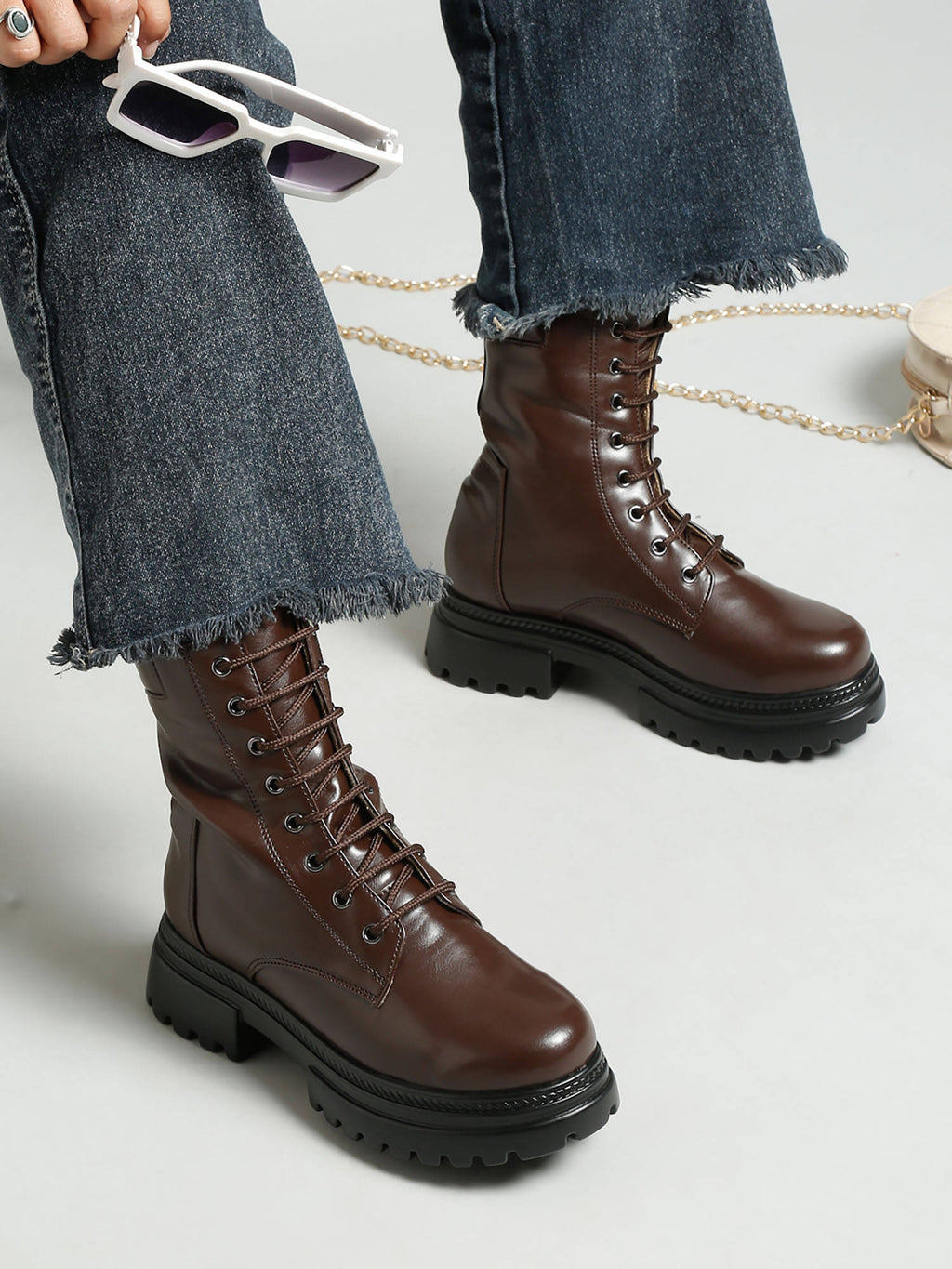 Brown Lace-Ups Brogues Boots | BT61 - view 7