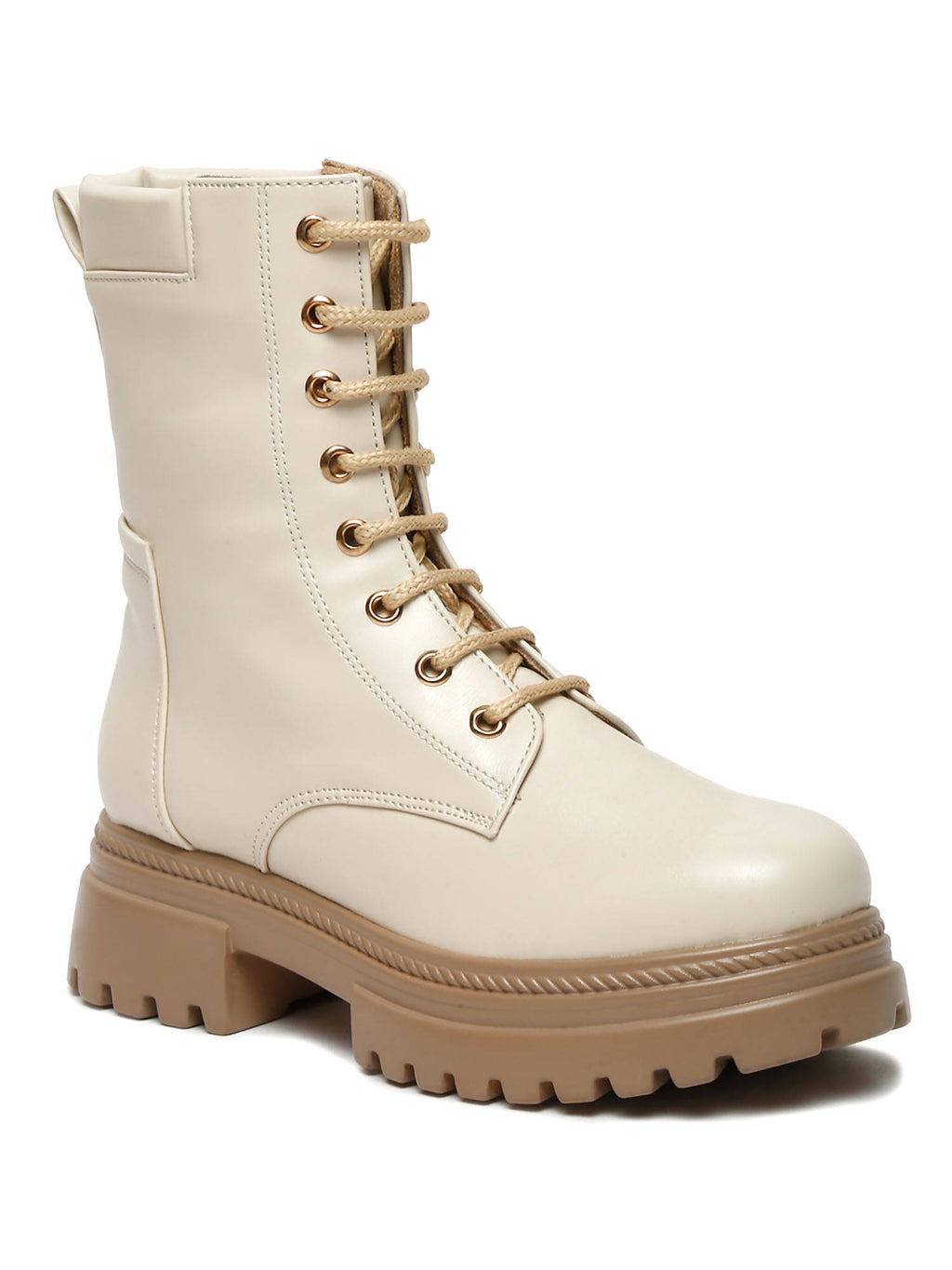 Cream Lace-Ups Brogues Boots | BT61 - view 3