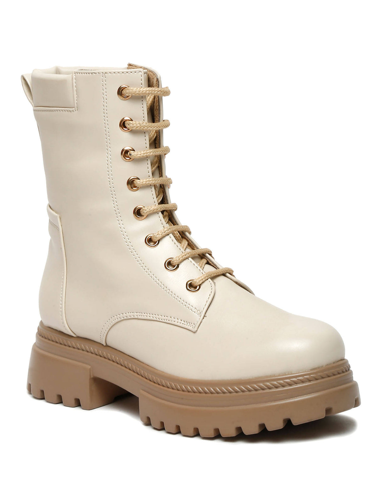 Cream Lace-Ups Brogues Boots | BT61 - view 3