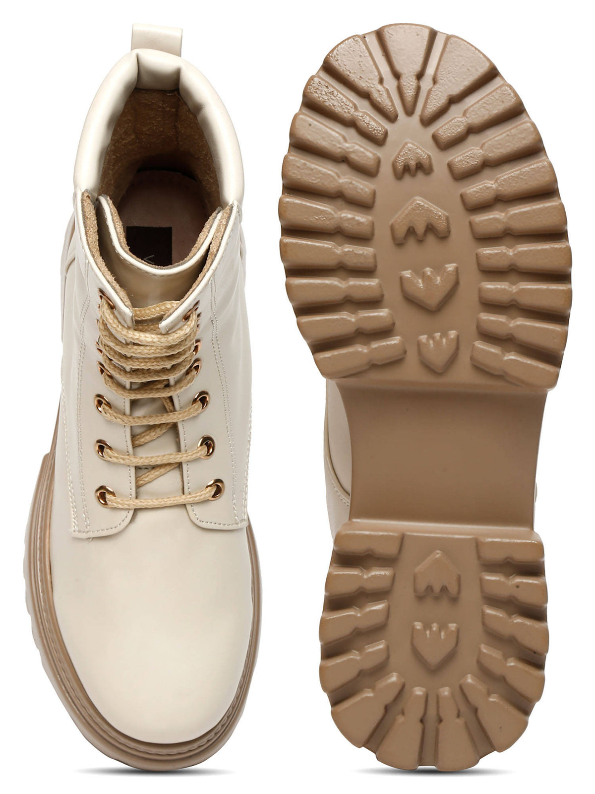 Cream Lace-Ups Brogues Boots | BT61 - view 6