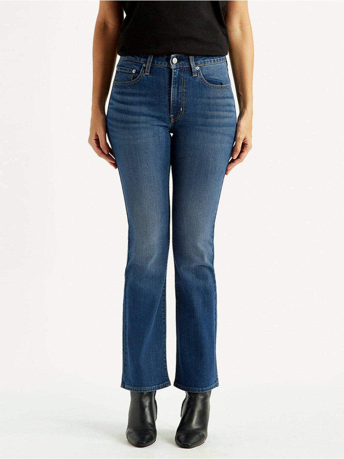 Blue Solid/Plain Mid Waist Jeans | BT10 - view 1