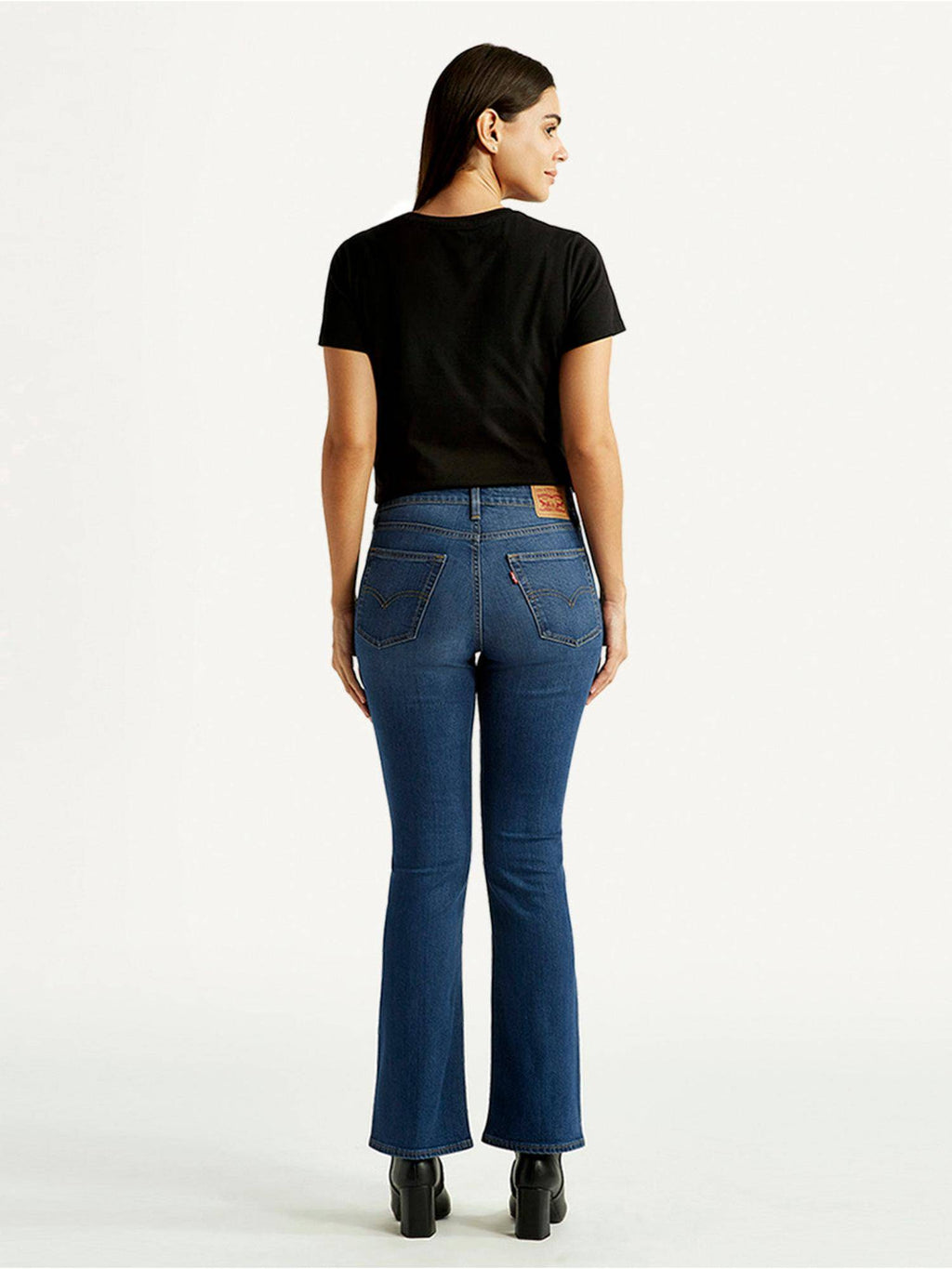 Blue Solid/Plain Mid Waist Jeans | BT10 - view 3