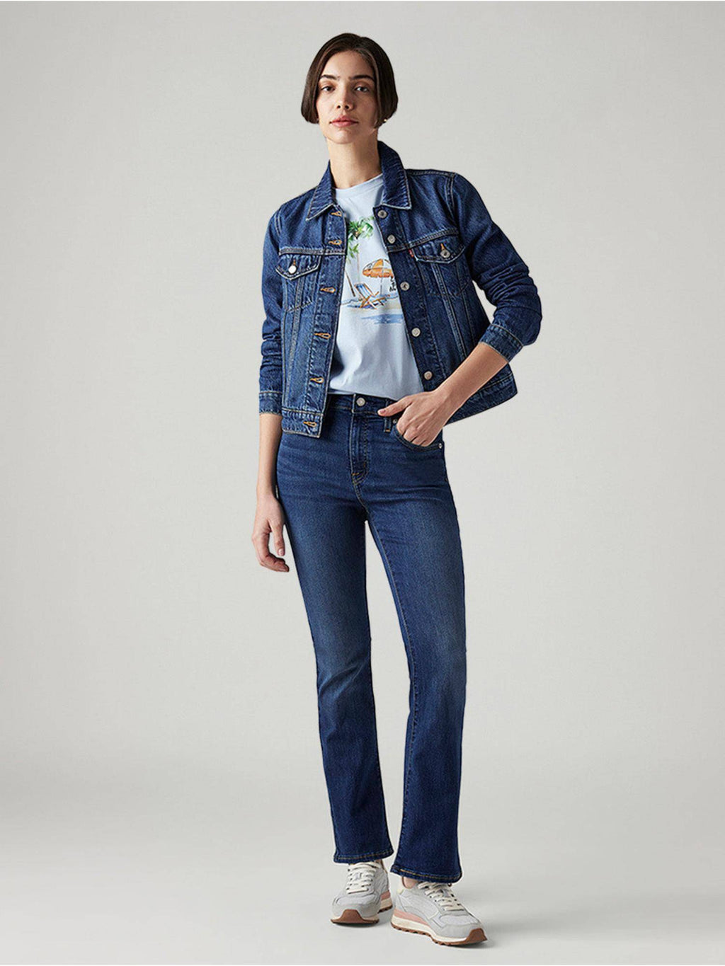 Blue Solid/Plain High Waist Jeans | BT10 - view 4