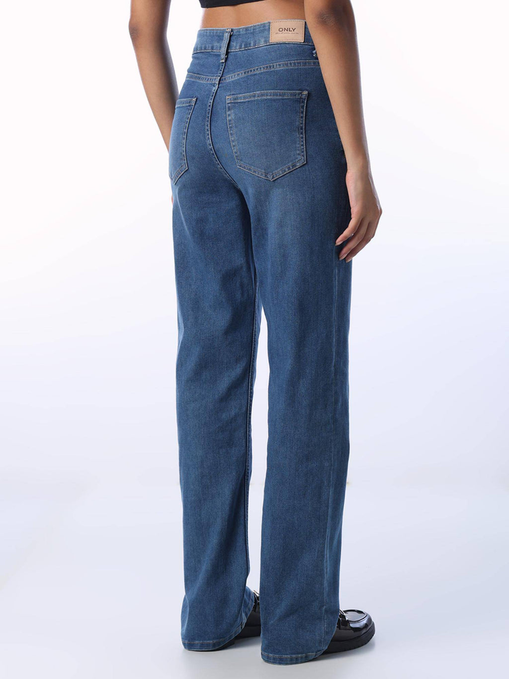 Blue Solid/Plain Mid Waist Jeans | ST23 - view 5