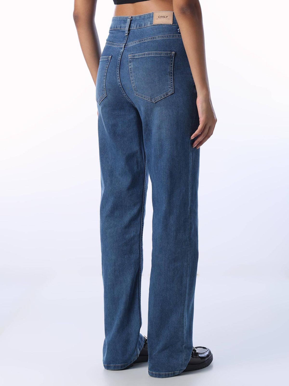 Blue Solid/Plain Mid Waist Jeans | ST23 - view 5