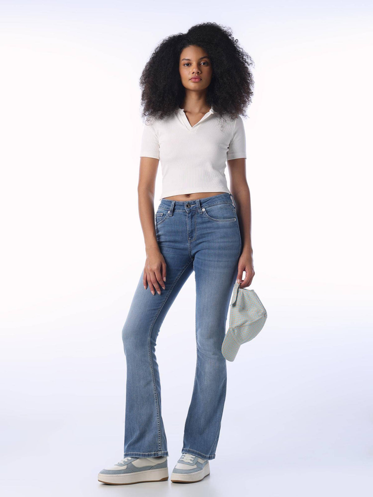 Blue Solid/Plain High Waist Jeans | ST23 - view 2