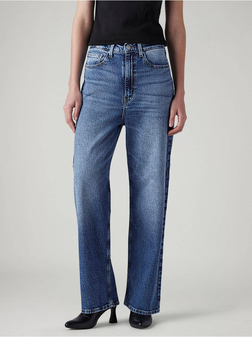 Blue Solid/Plain High Waist Jeans | BG78 - view 1