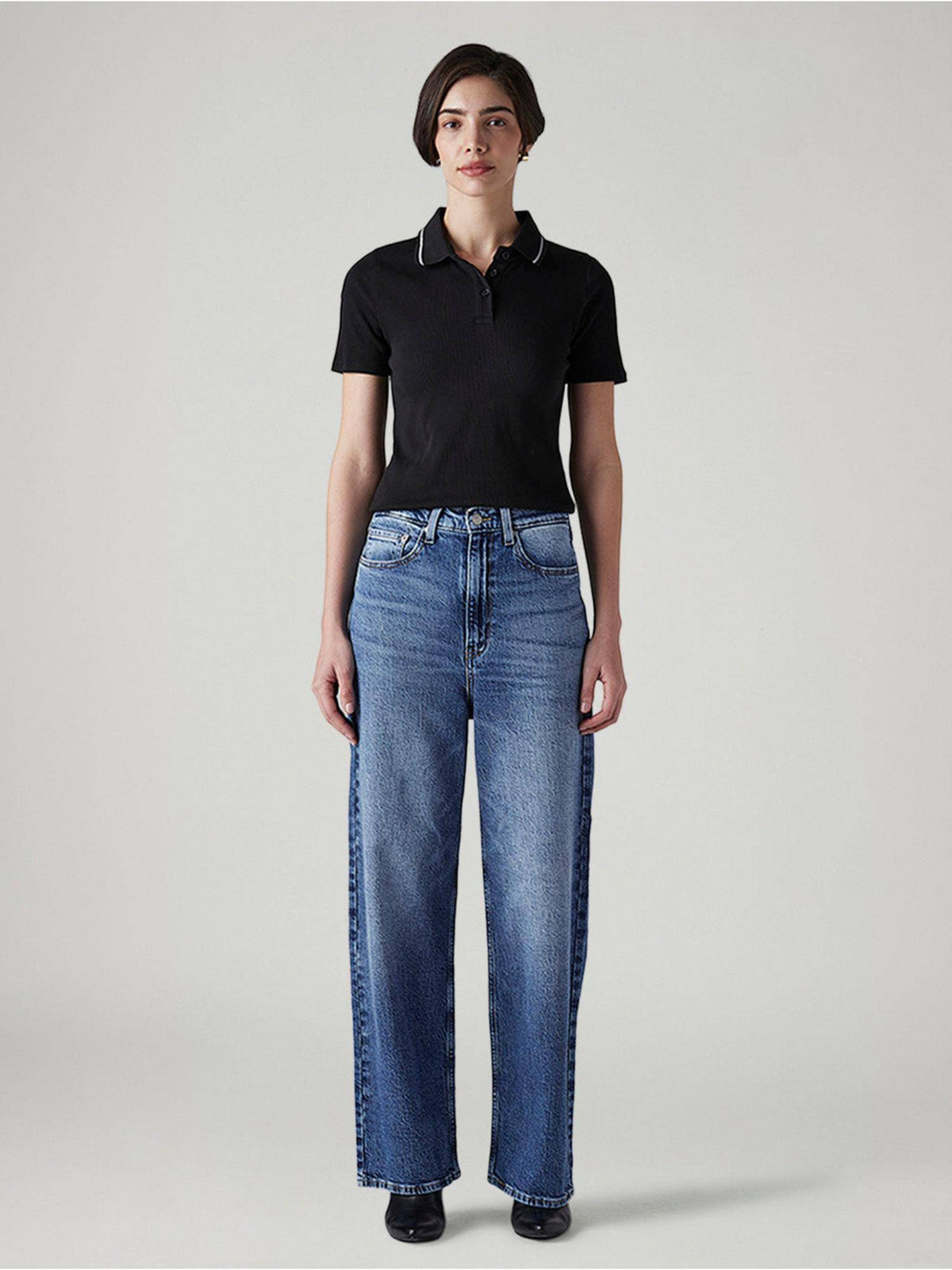 Blue Solid/Plain High Waist Jeans | ST23 - view 2