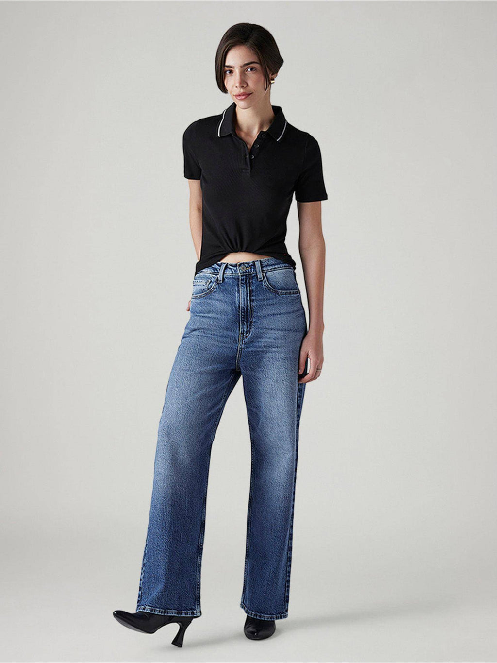 Blue Solid/Plain High Waist Jeans | BG78 - view 3