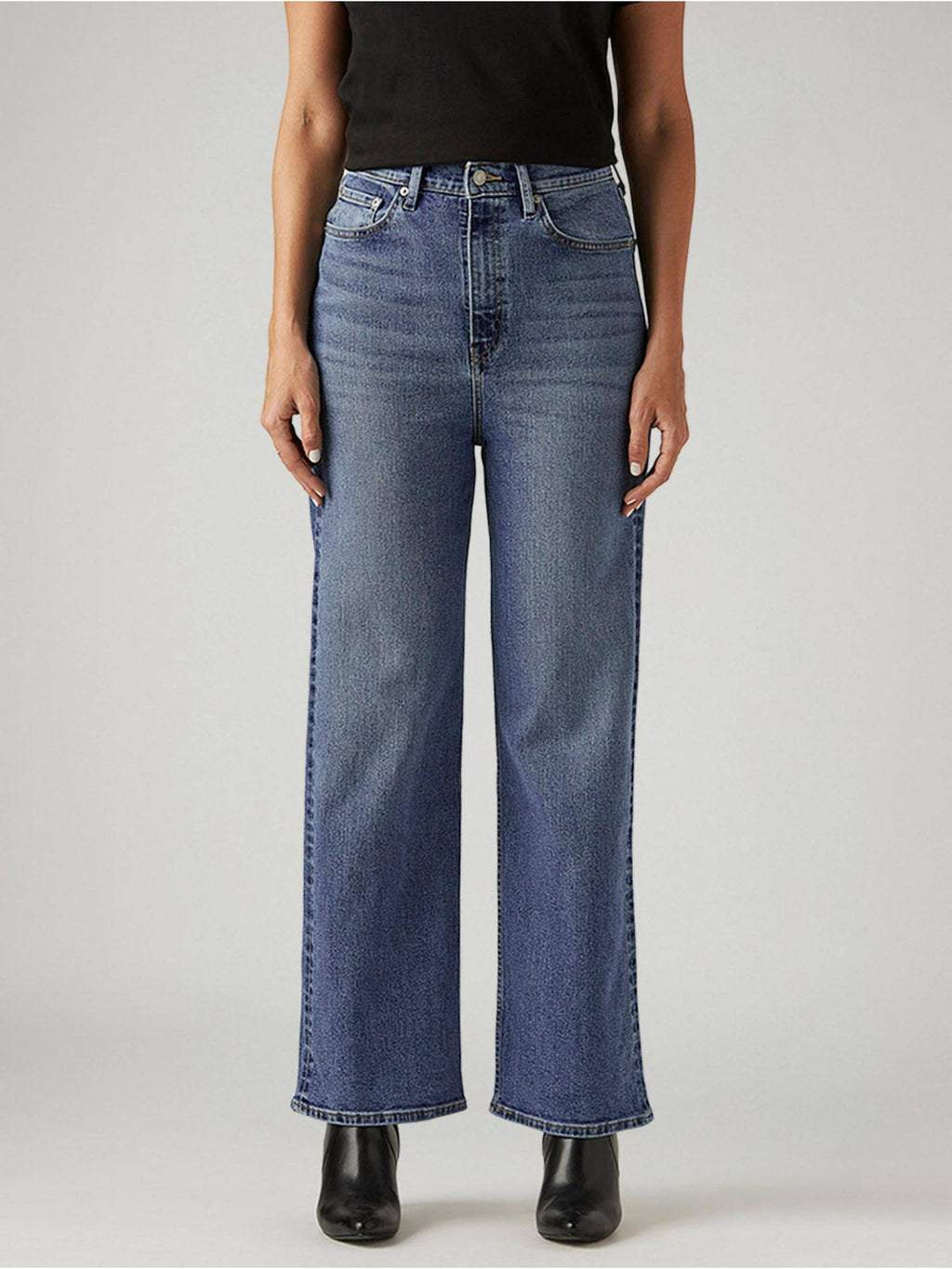 Blue Solid/Plain High Waist Jeans | ST23 - view 1