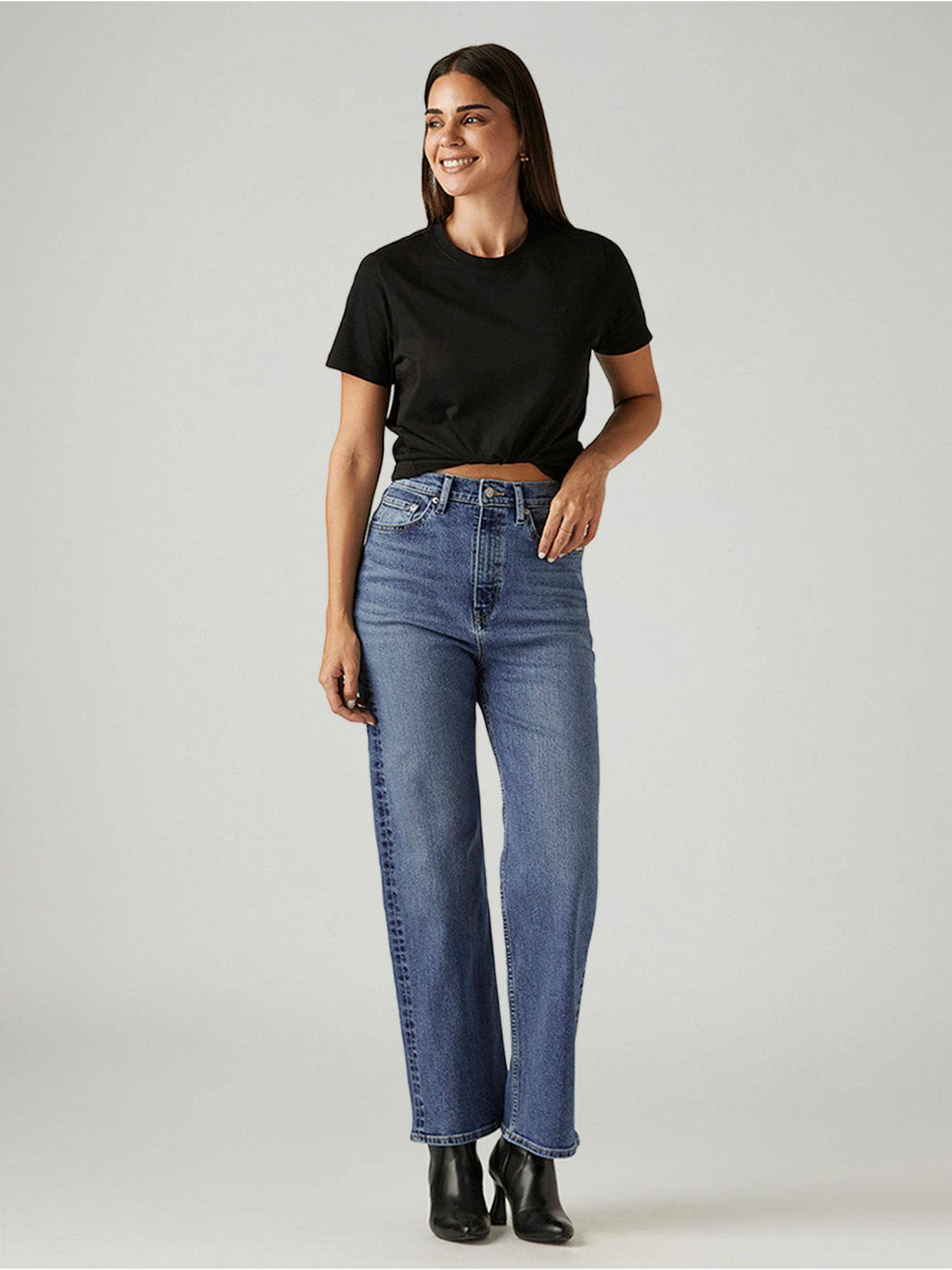 Blue Solid/Plain High Waist Jeans | ST23 - view 2