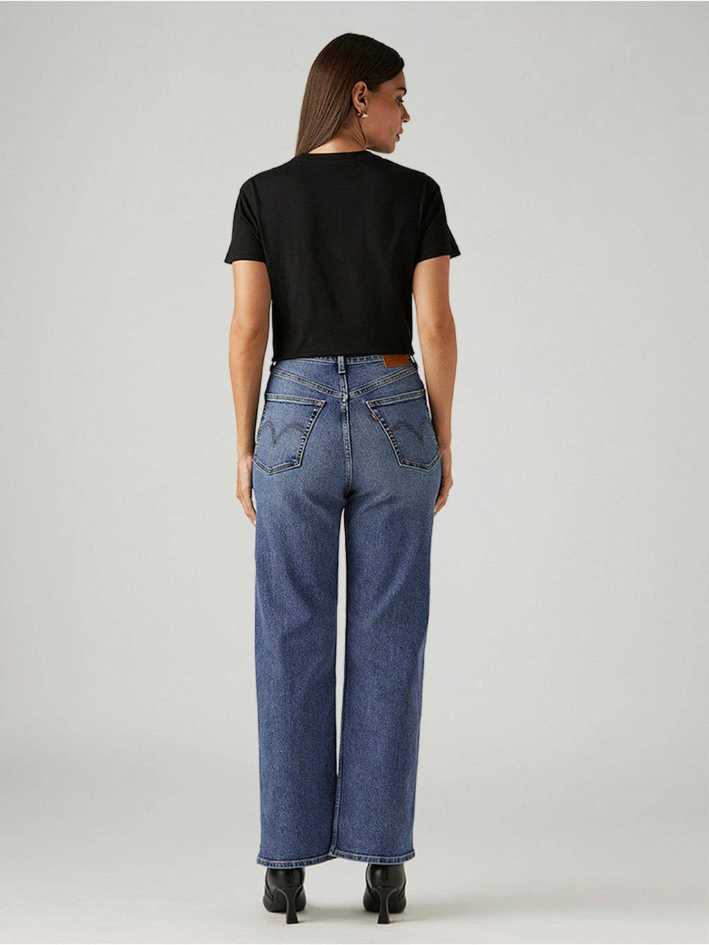 Blue Solid/Plain High Waist Jeans | ST23 - view 3