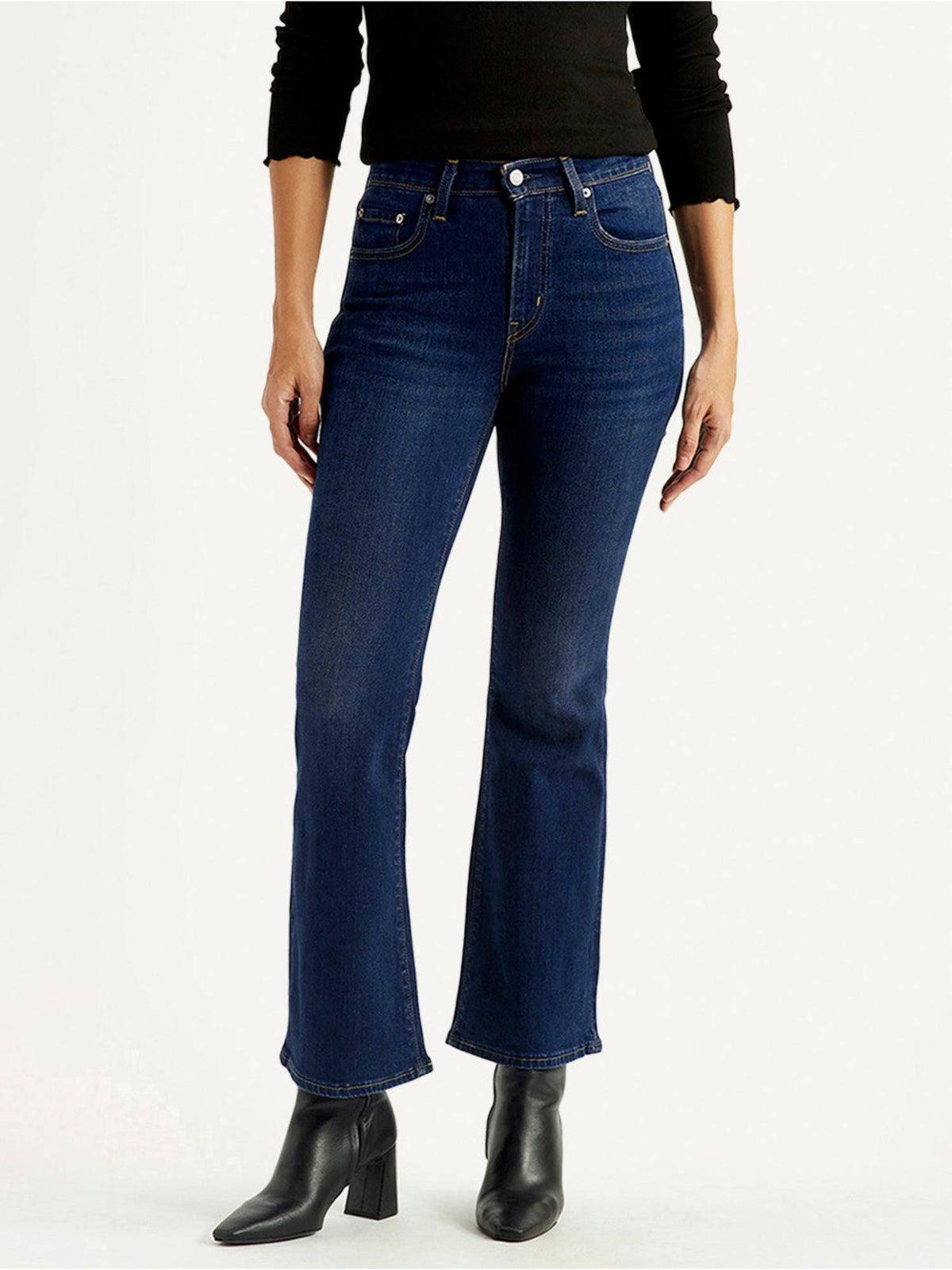 Blue Solid/Plain Mid Waist Jeans | BT10 - view 1