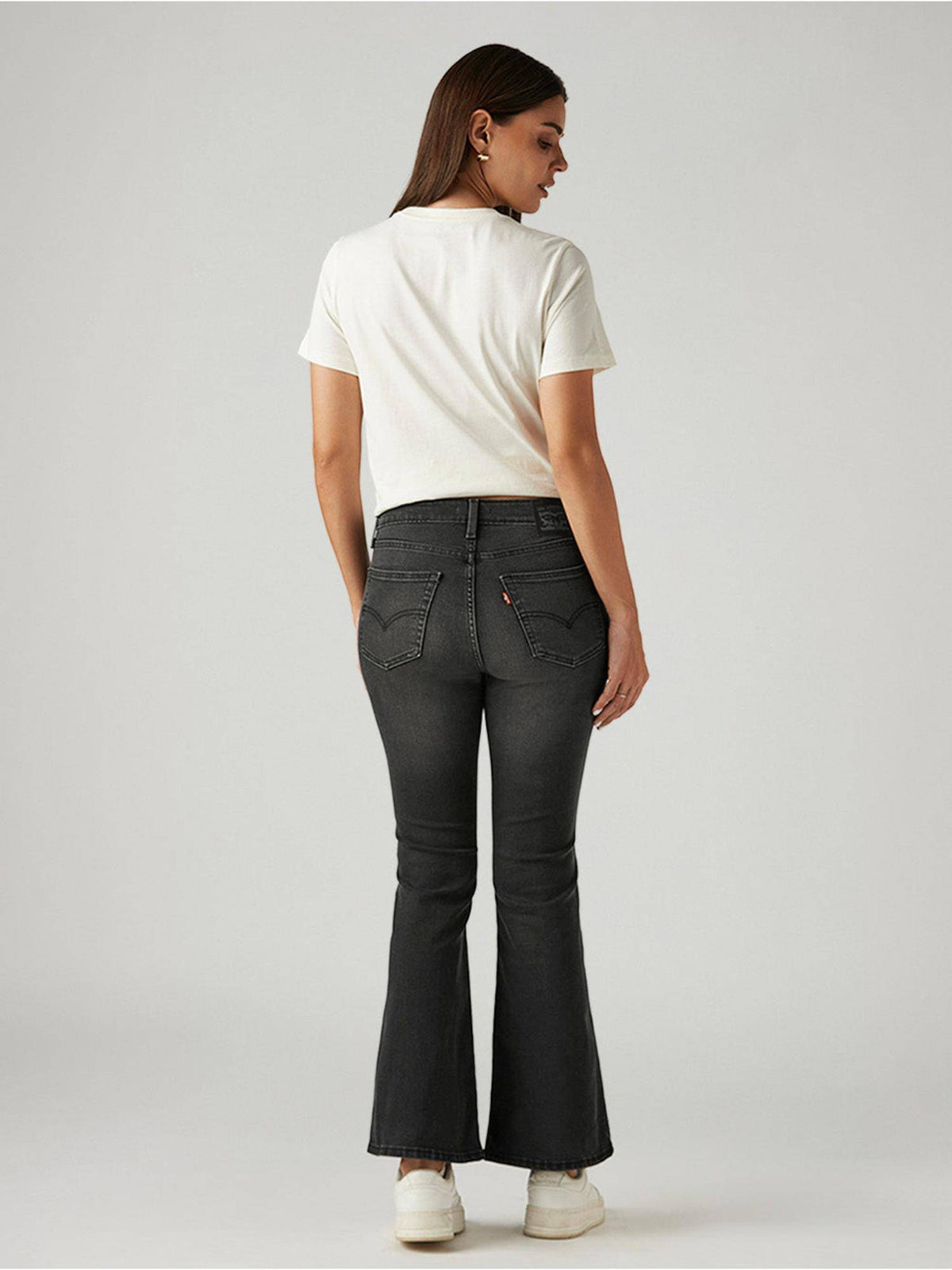 Charcoal Solid/Plain High Waist Jeans | BT10 - view 3
