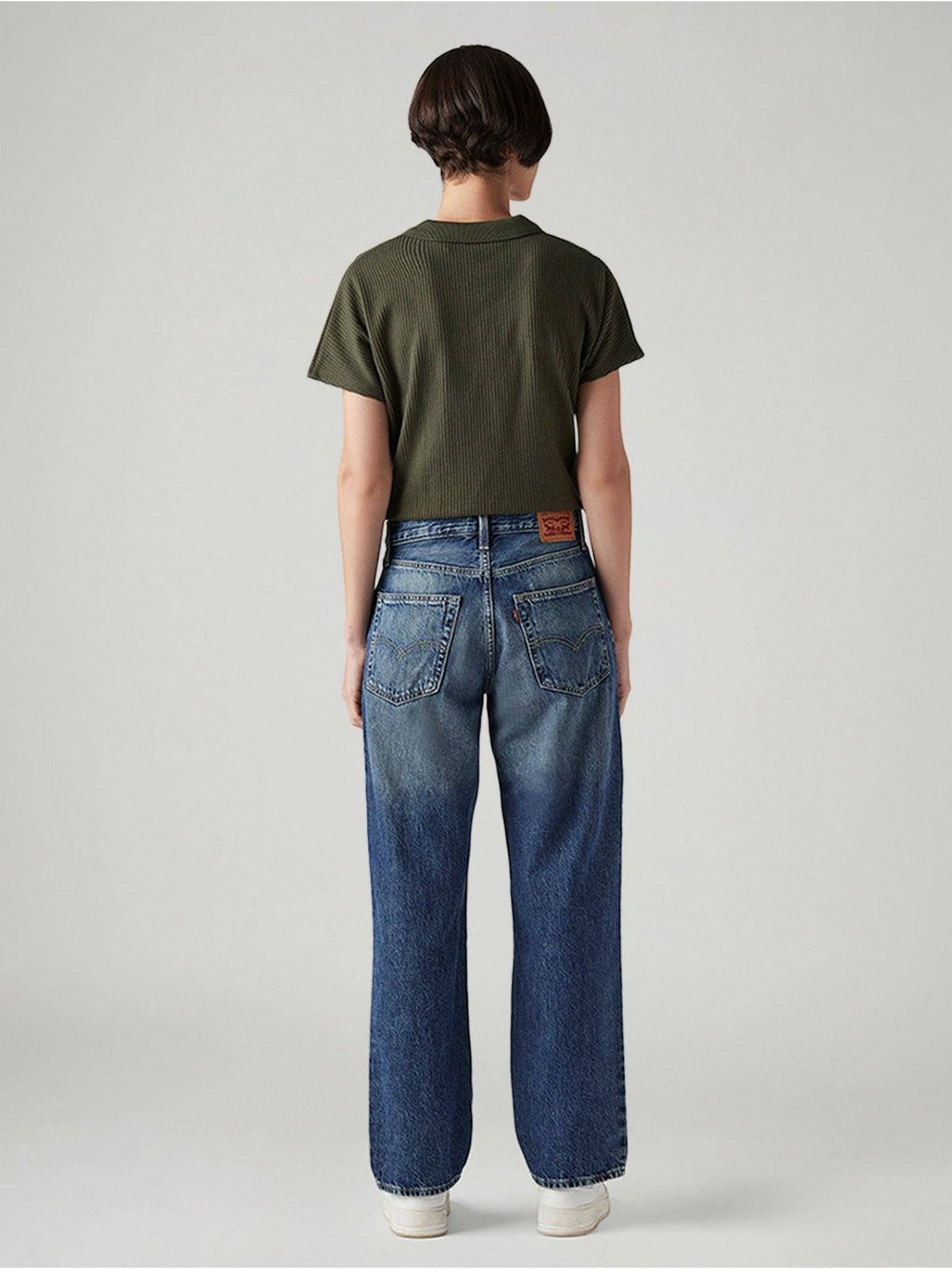 Blue Solid/Plain Mid Waist Jeans | ST23 - view 5