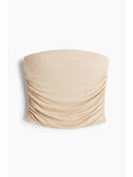 Women Beige Draped Tube Top | TT90 - view 1