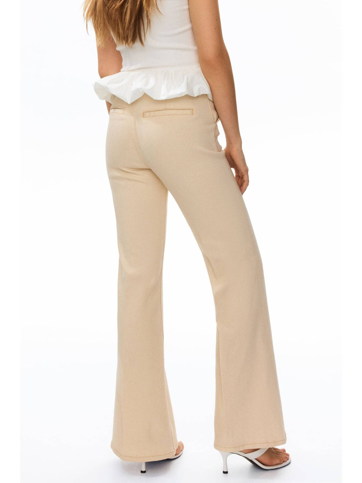 Women Beige Bootcut High Waist Jeans | BT10 - view 3