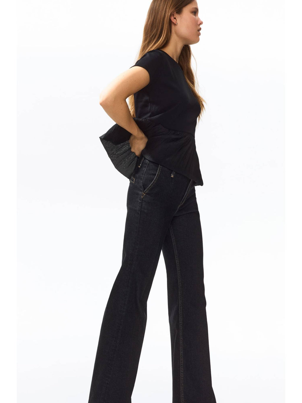 Women Beige Bootcut High Waist Jeans | BT10 - view 7