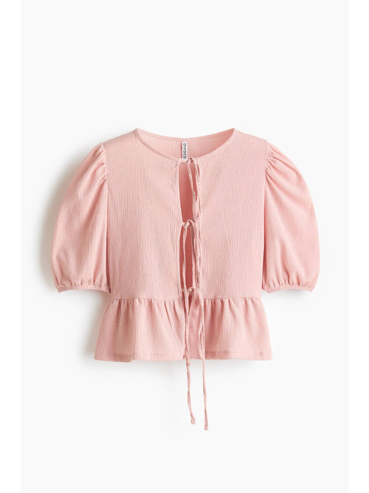 Women Pink Tie-Front Peplum Top | pt51 - view 5