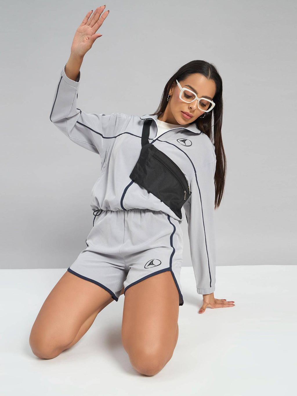 Womens Grey Layover Shorts - view 8