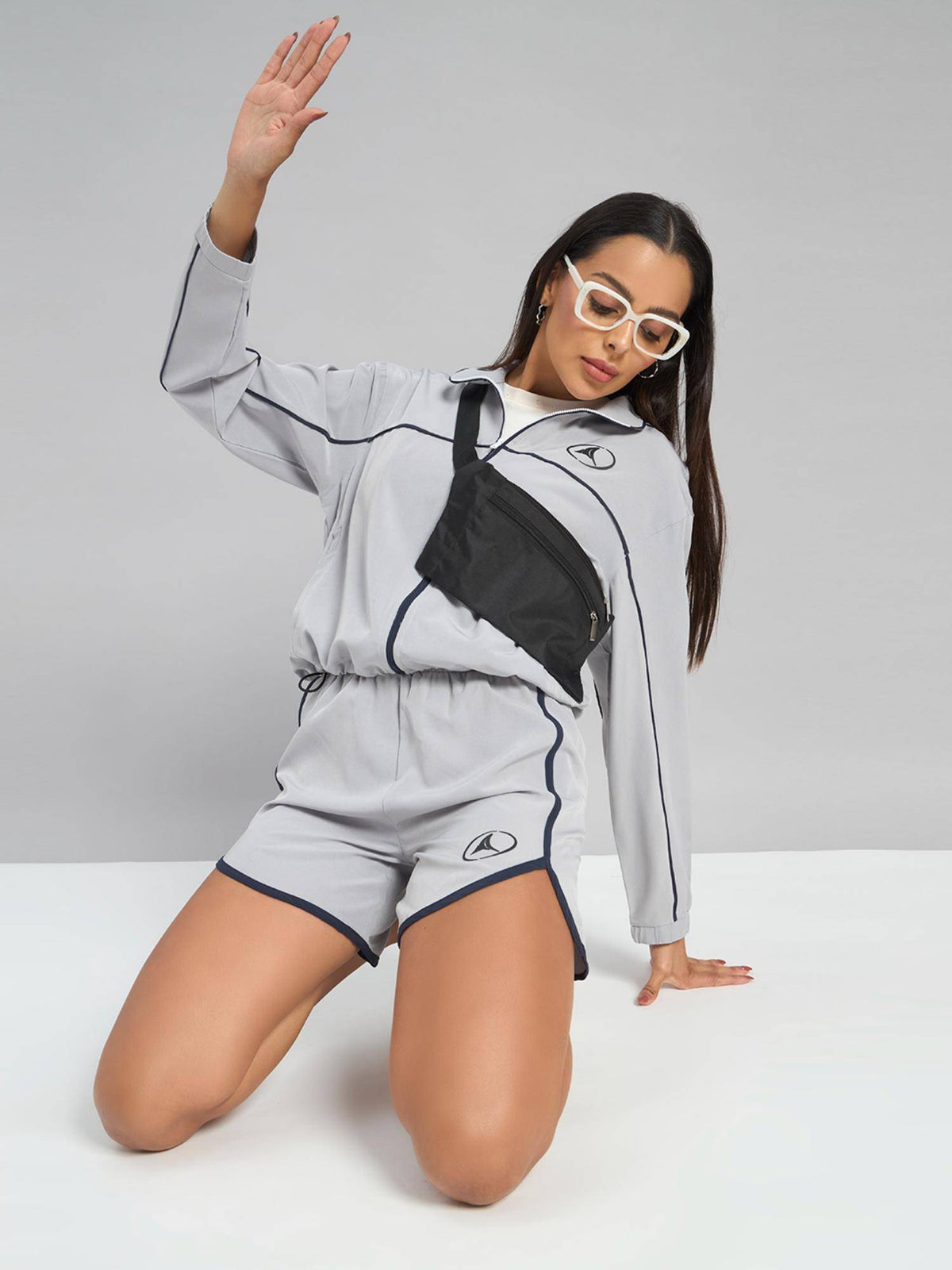 Womens Grey Layover Shorts - view 8