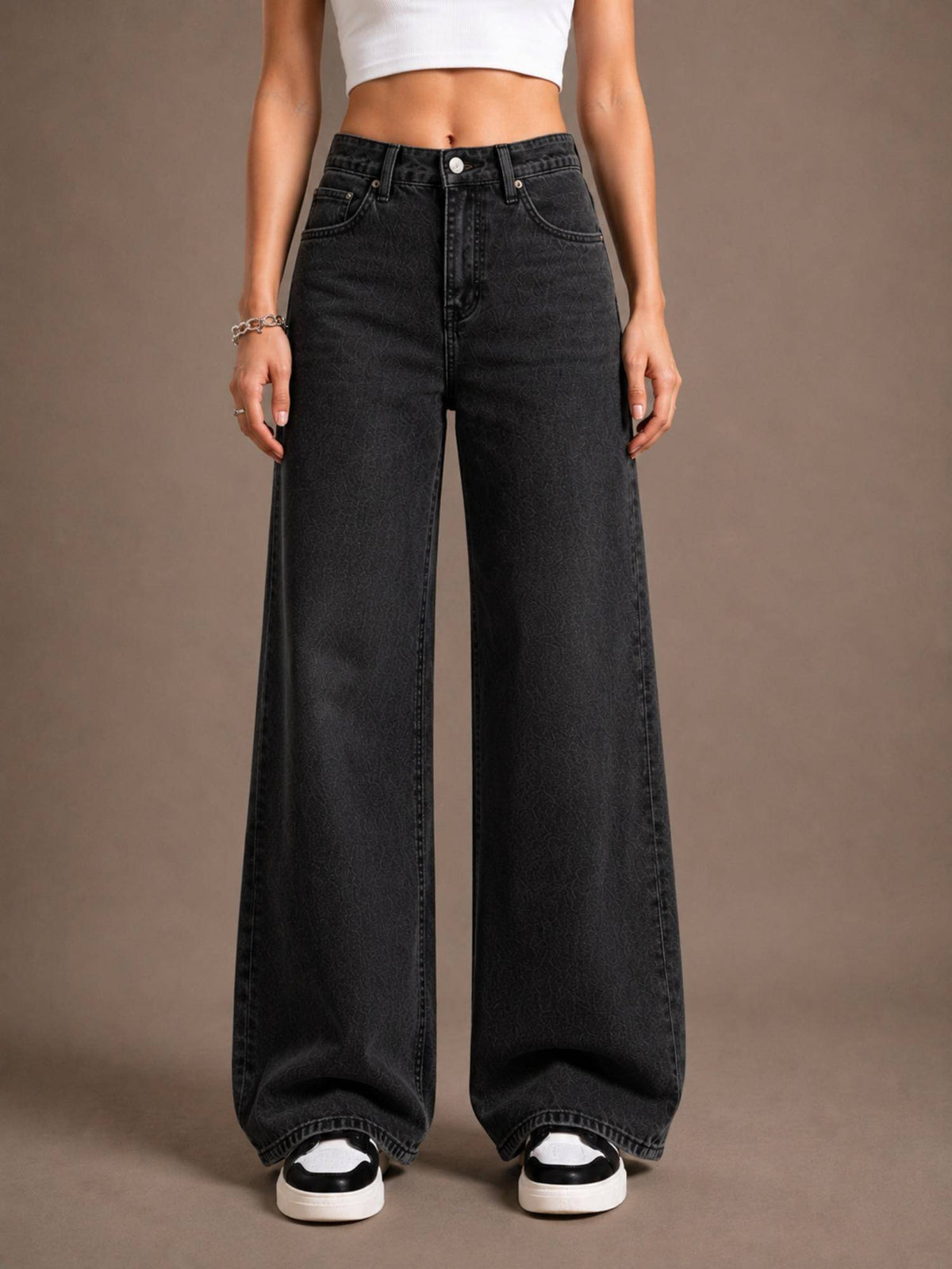 Black Women Streatchable High Rise Jeans | ST23 - view 1